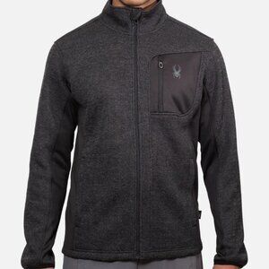 NWT Spyder Men's Relaxed Fit Two-Tone Charcoal/Black Full-Zip Jacket